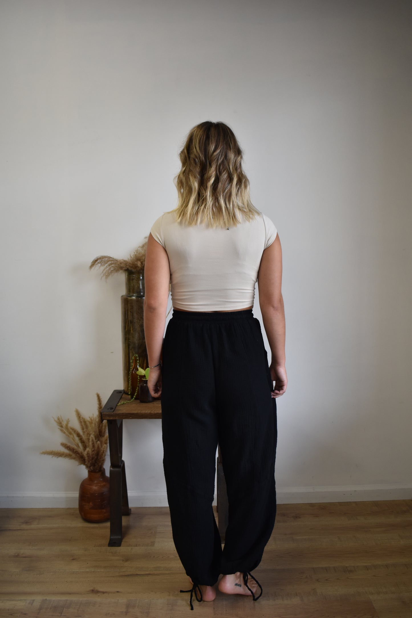 Midnight Linen Loose Pant