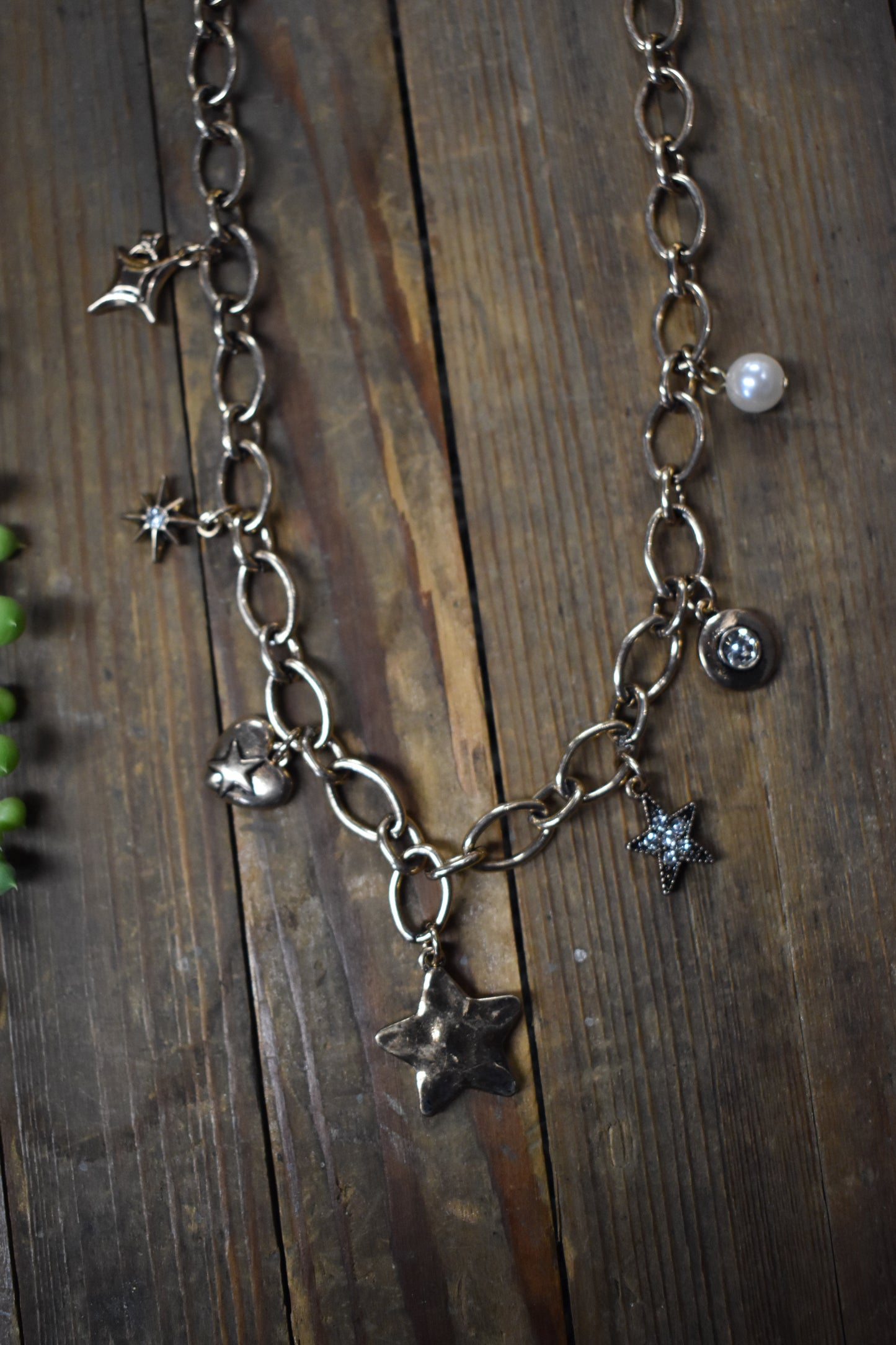 Vintage Gold Star Charm Necklace
