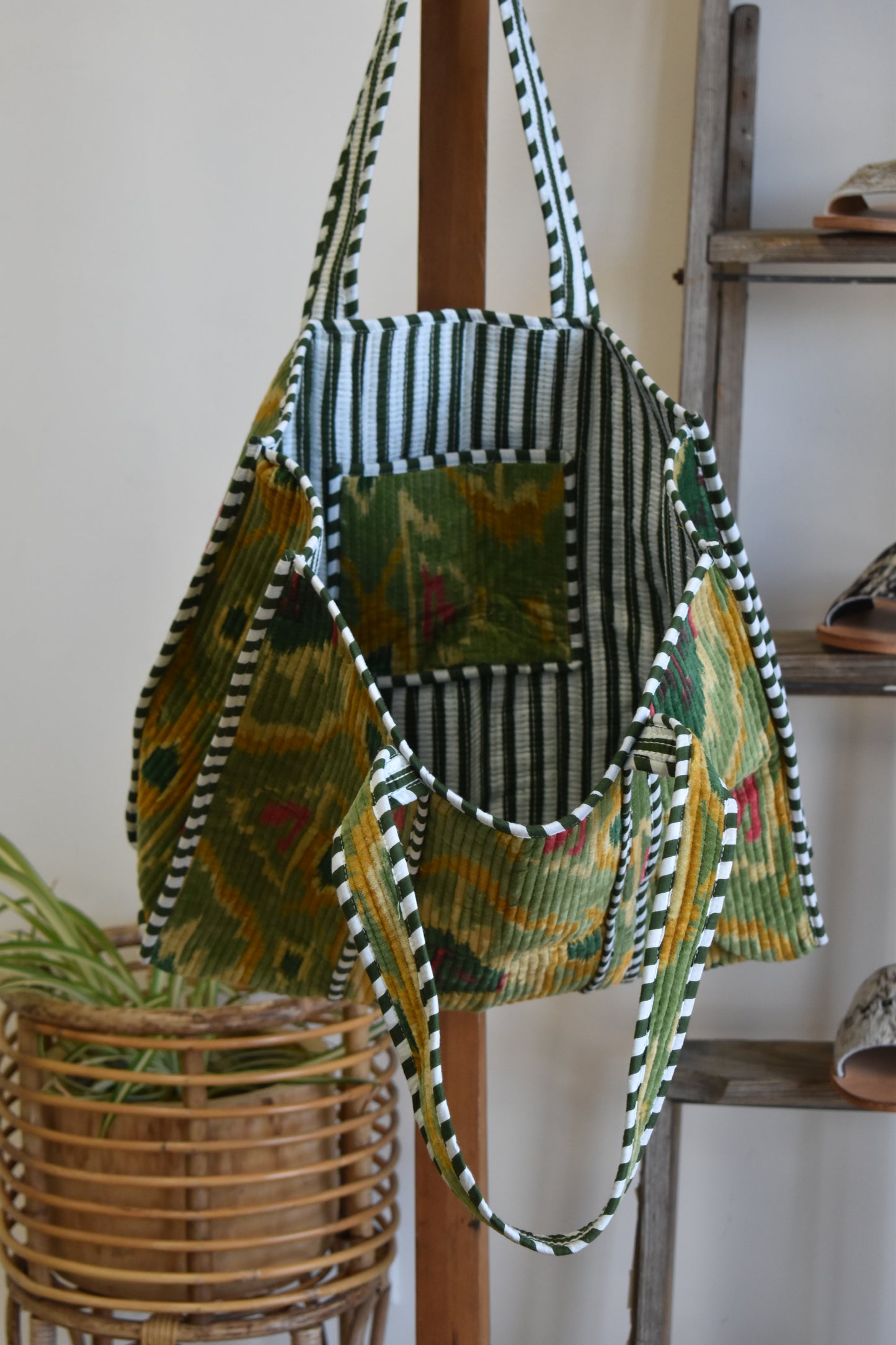 Sage Aztec Quilted Bag