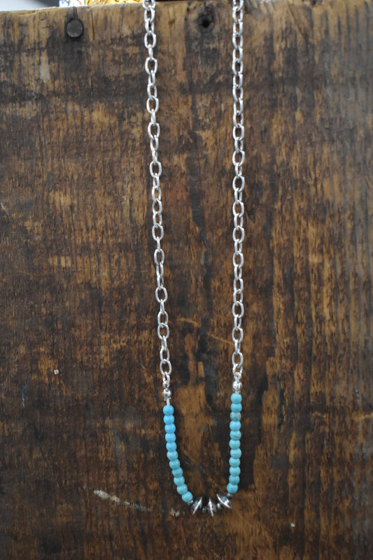 Turquoise Chain Disc Necklace