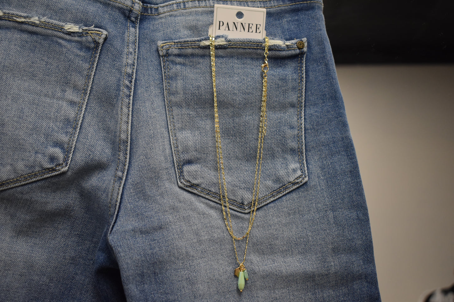 Faceted Glass Pendants Layered Necklace