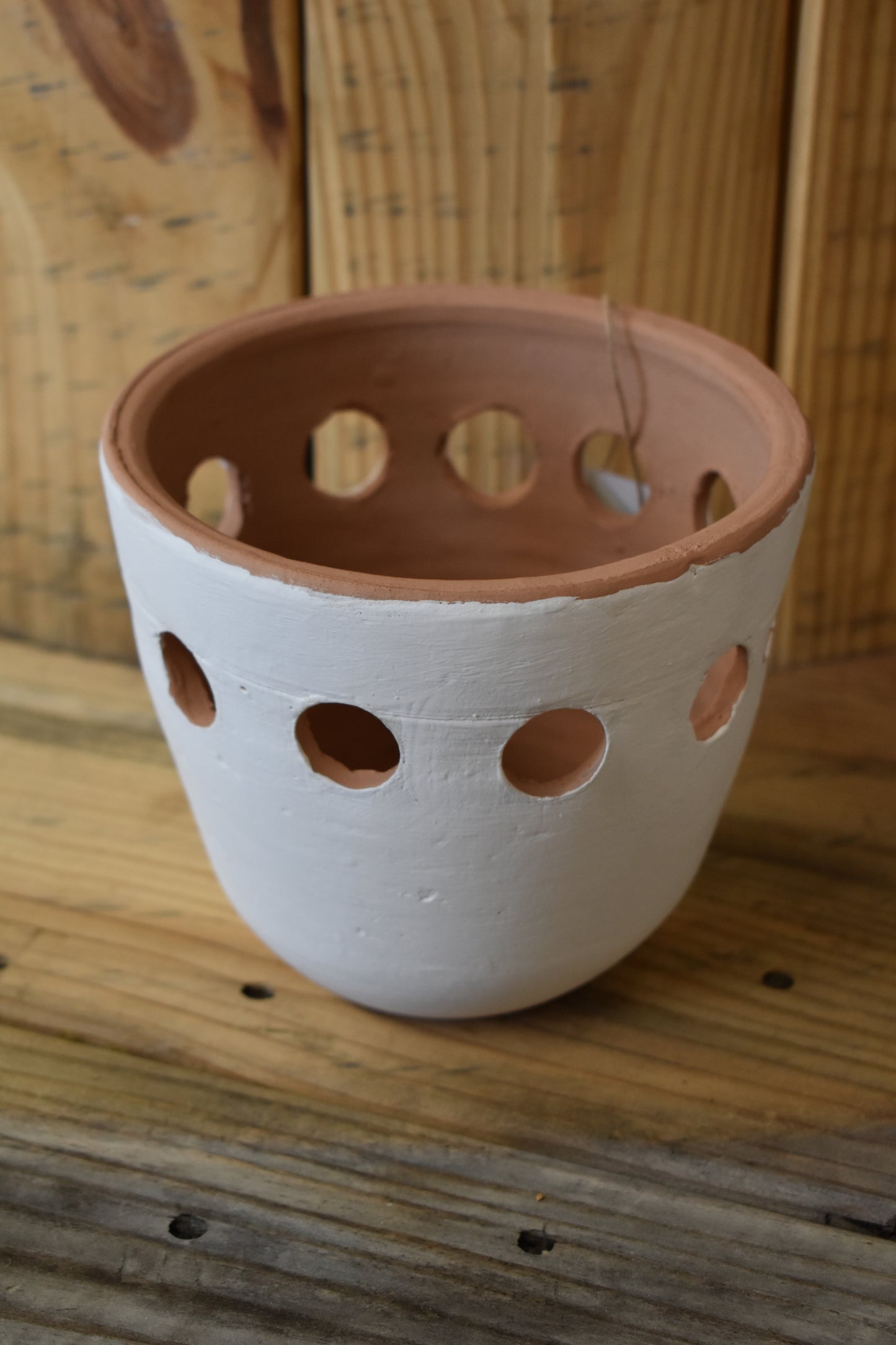 White Terracotta Cutout Planter