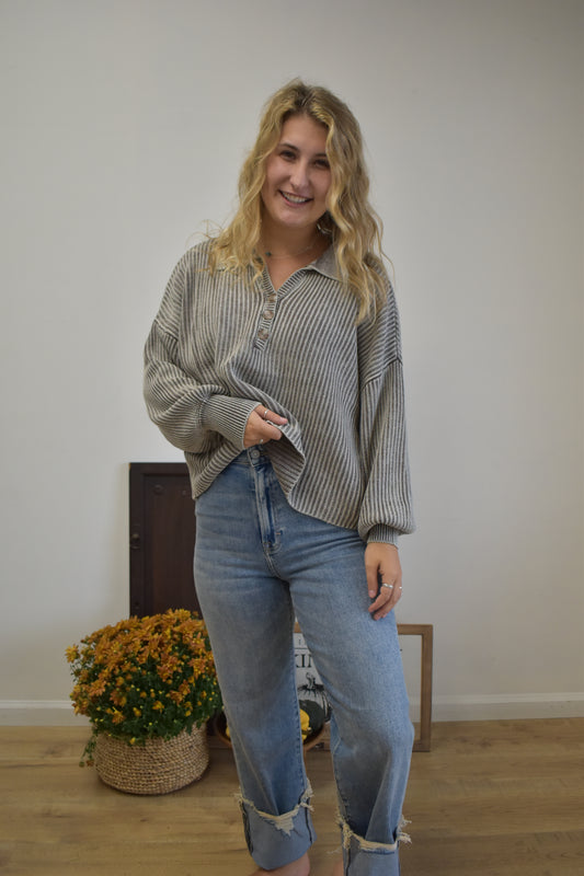 Mocha Ribbed Carry Sweater