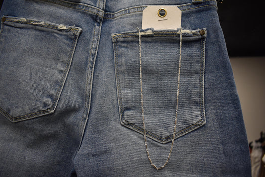 Silver Dainty Bar Link Chain Necklace