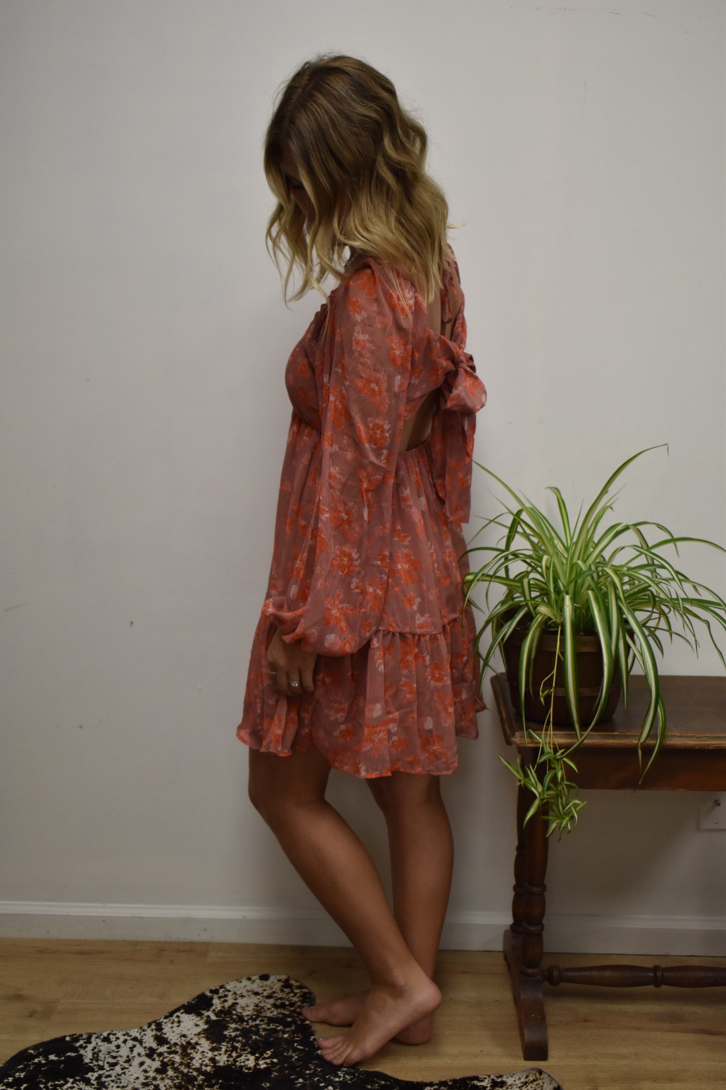 Open Back Floral Dress