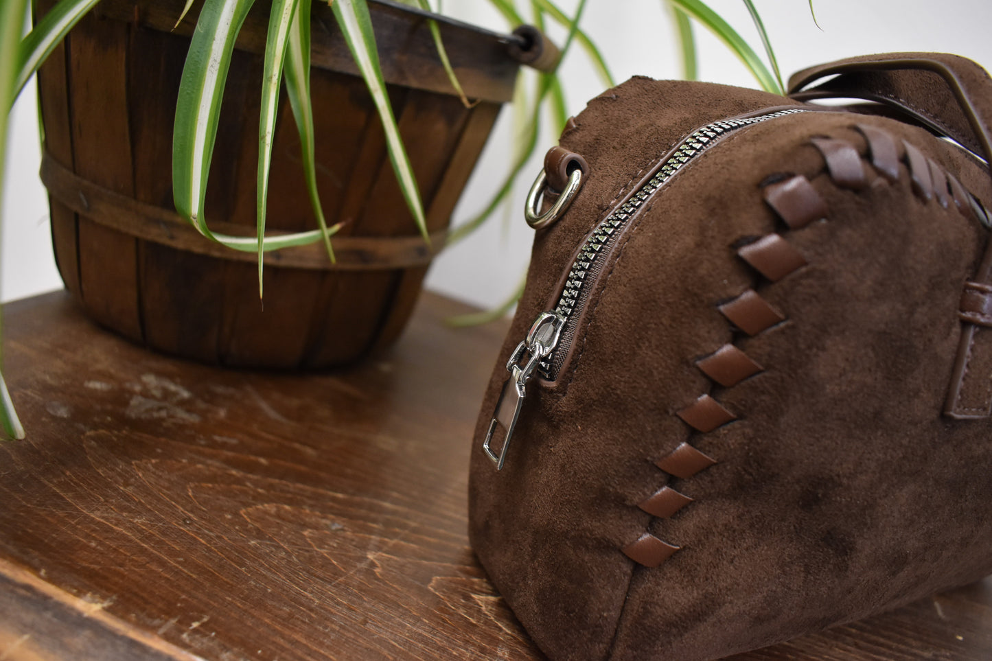 Woven Suede Bag