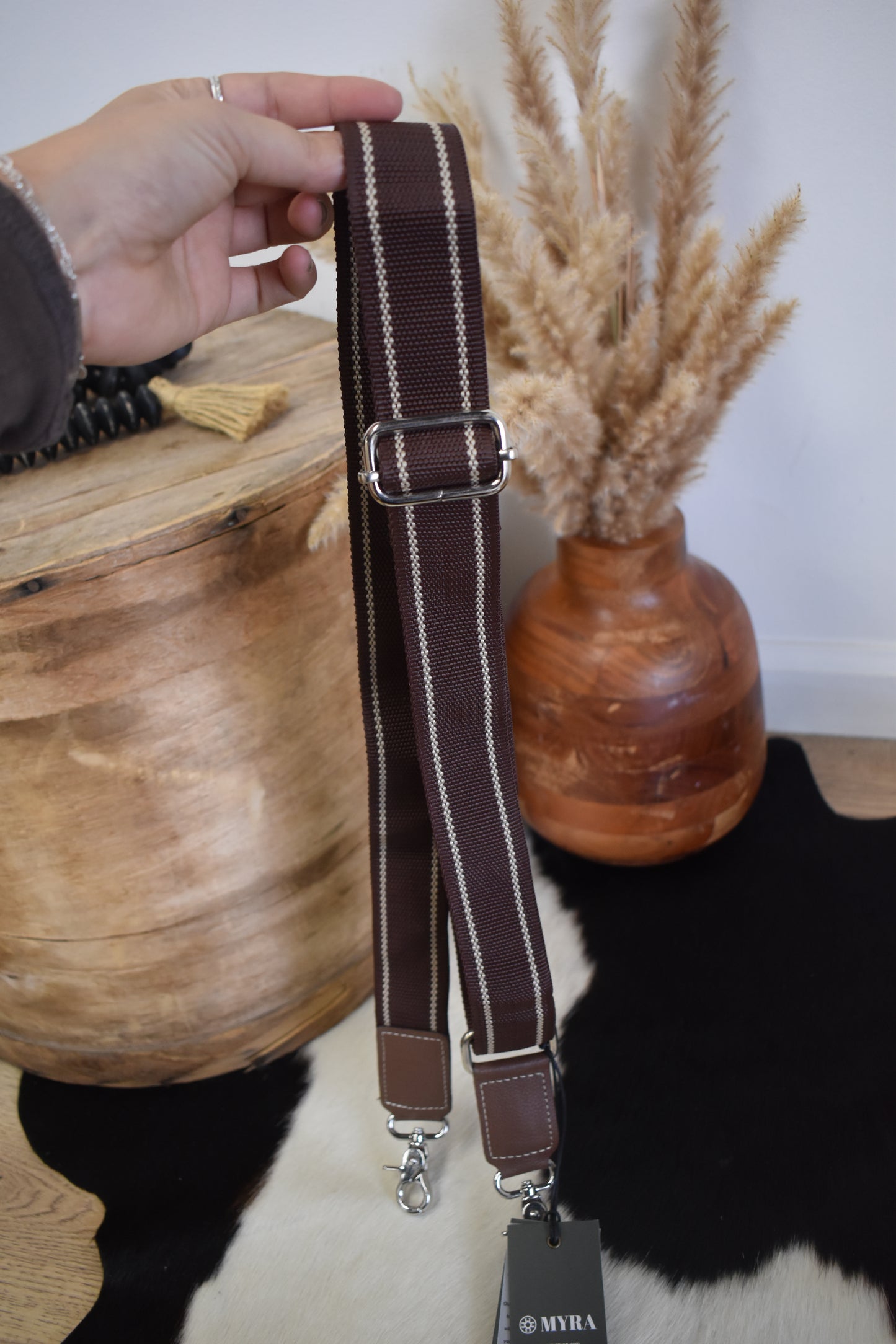 Chocolate & Tan Bag Strap
