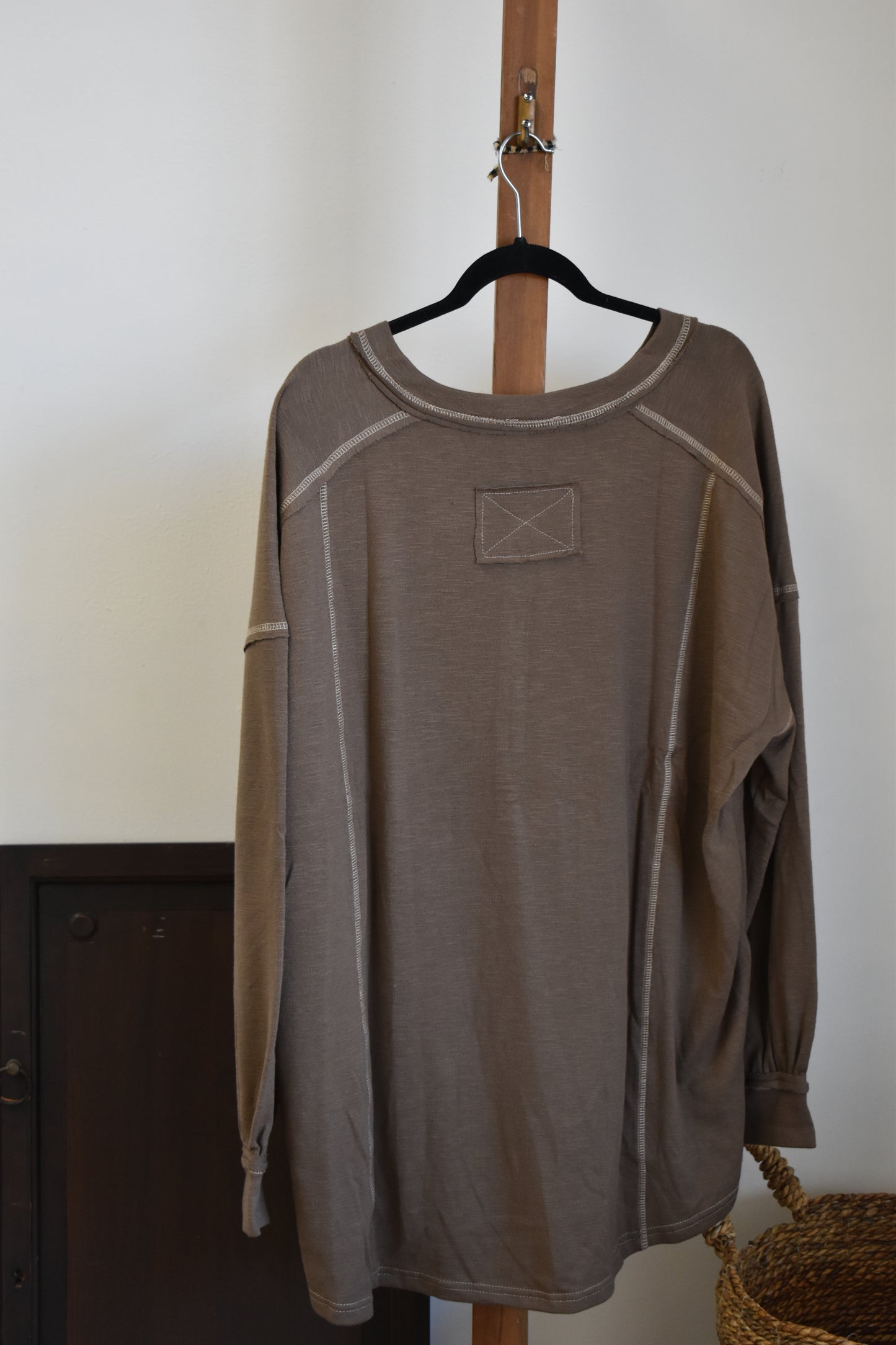 PLUS Dirty Mocha Henley Knit Top