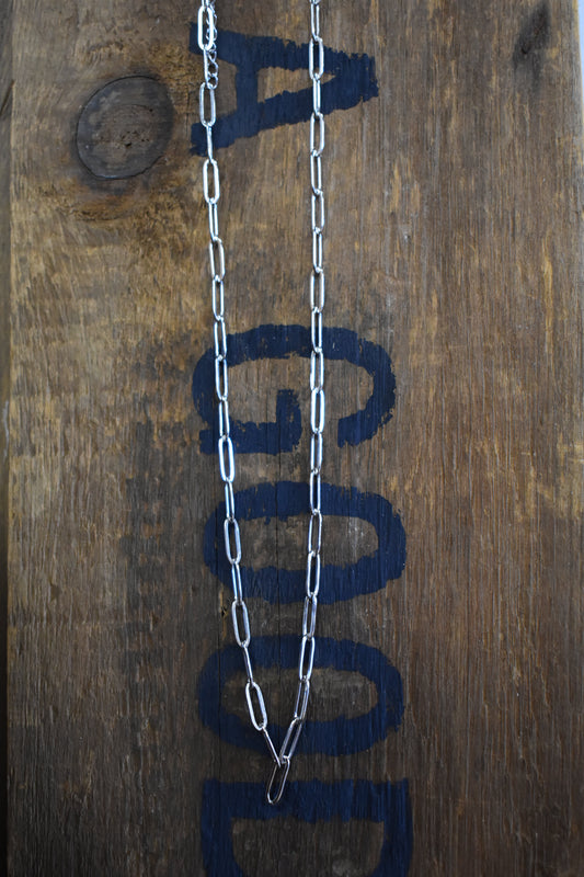 Silver Paperclip Chain Necklace