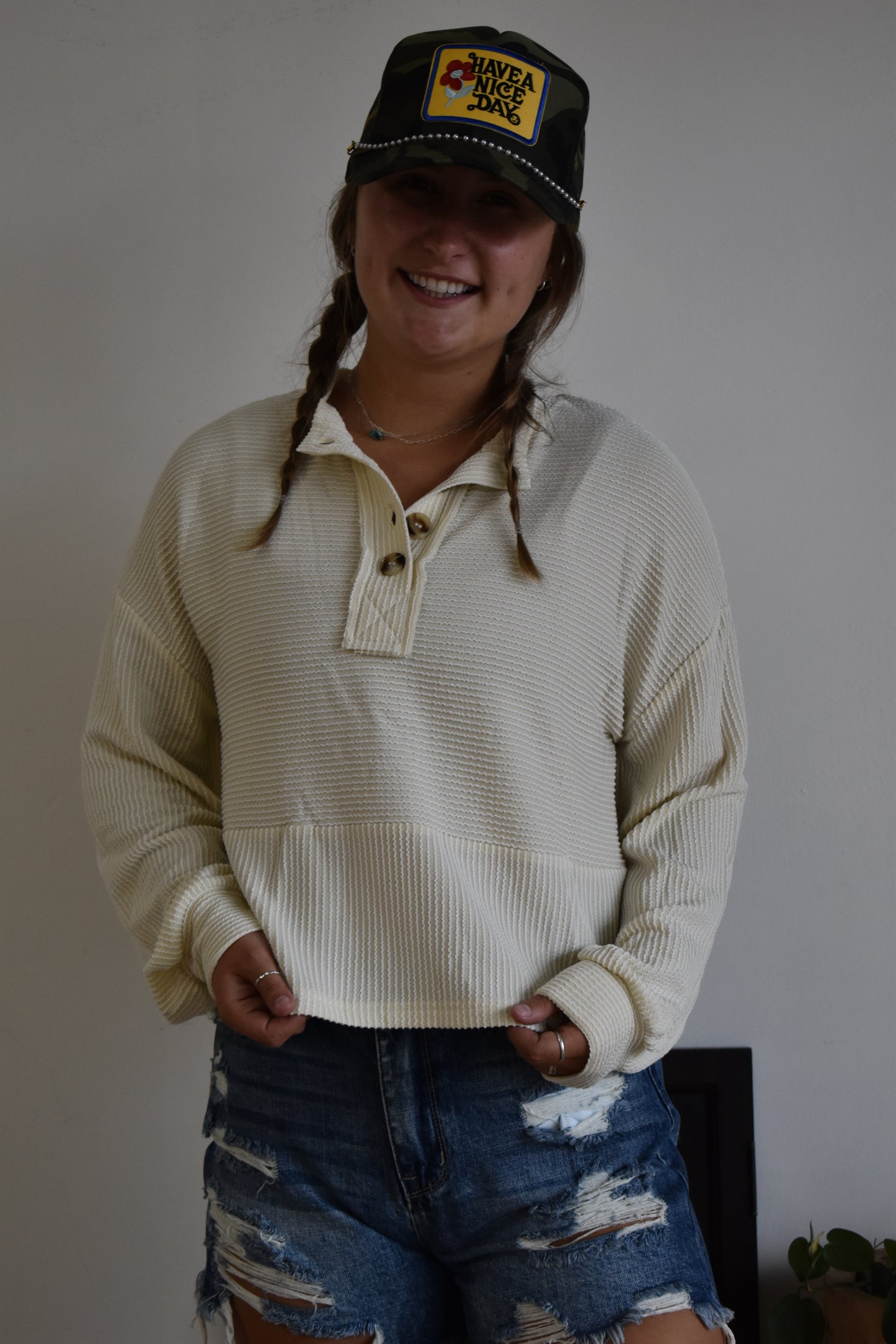 Ivory Ribbed Sweater