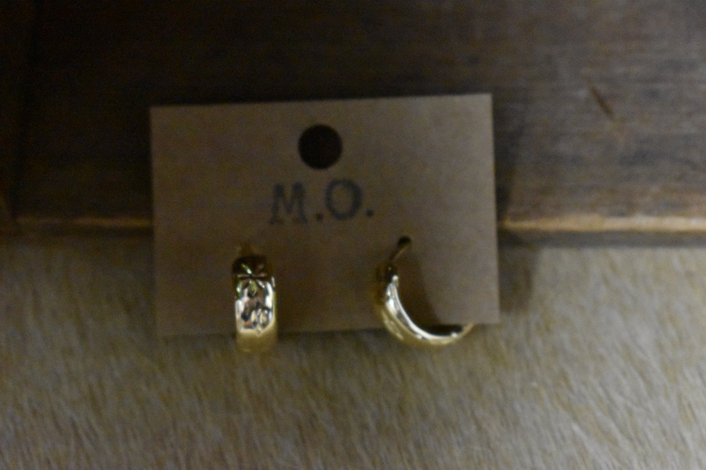 Textured North Star Huggie Hoop Earrings