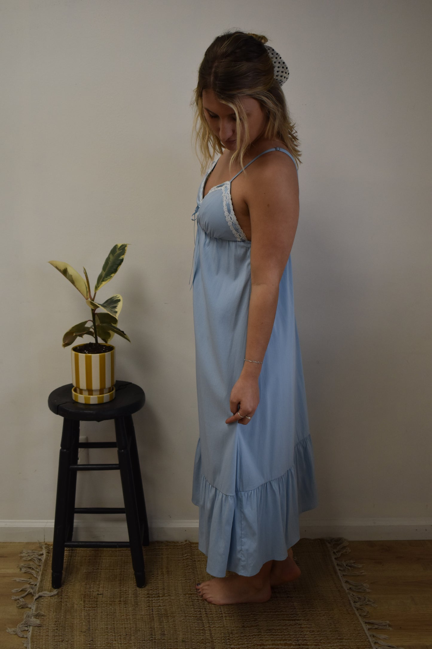 Sky Blue & Lace Maxi Dress