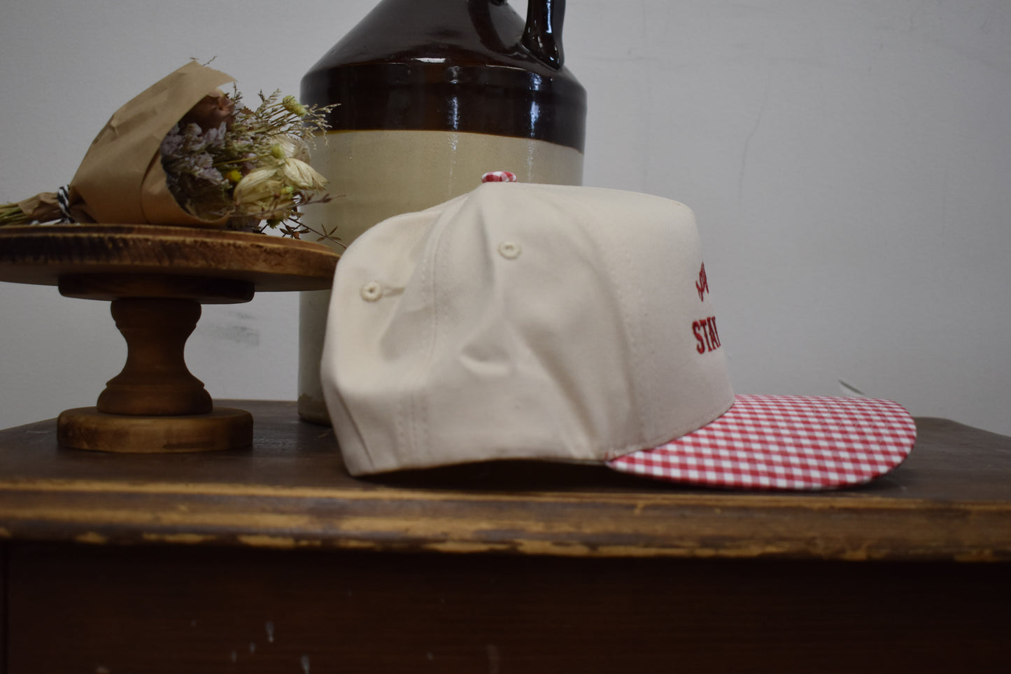 ‘Say Howdy Stay Rowdy’ Gingham Canvas Hat