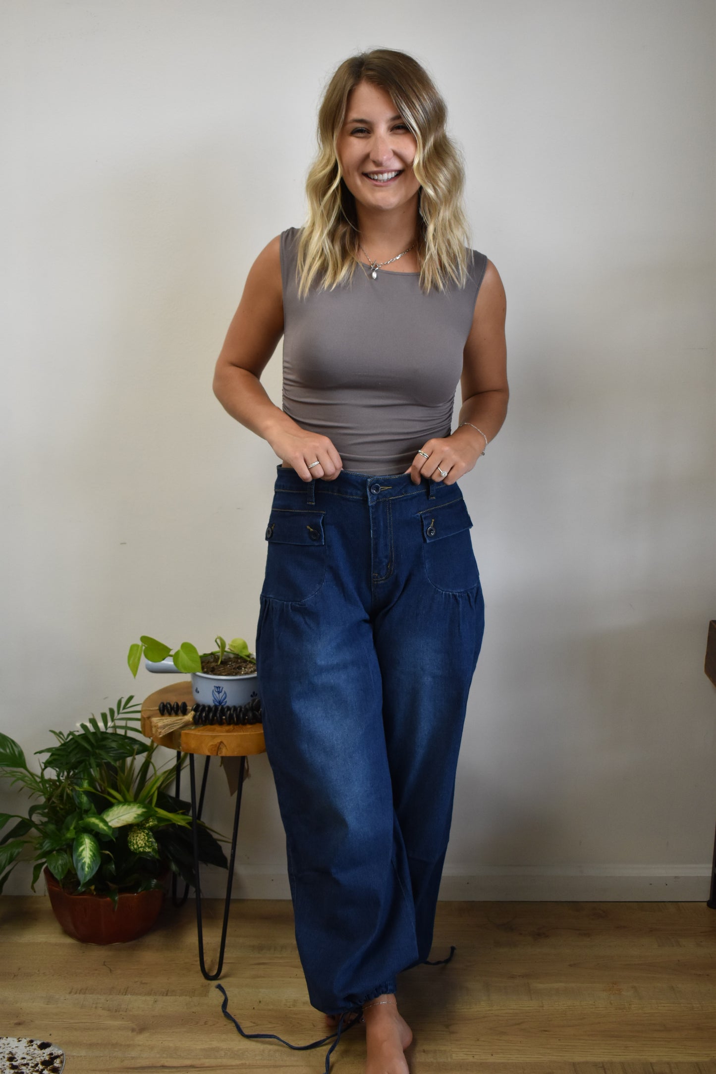 Bell Button Denim Pants