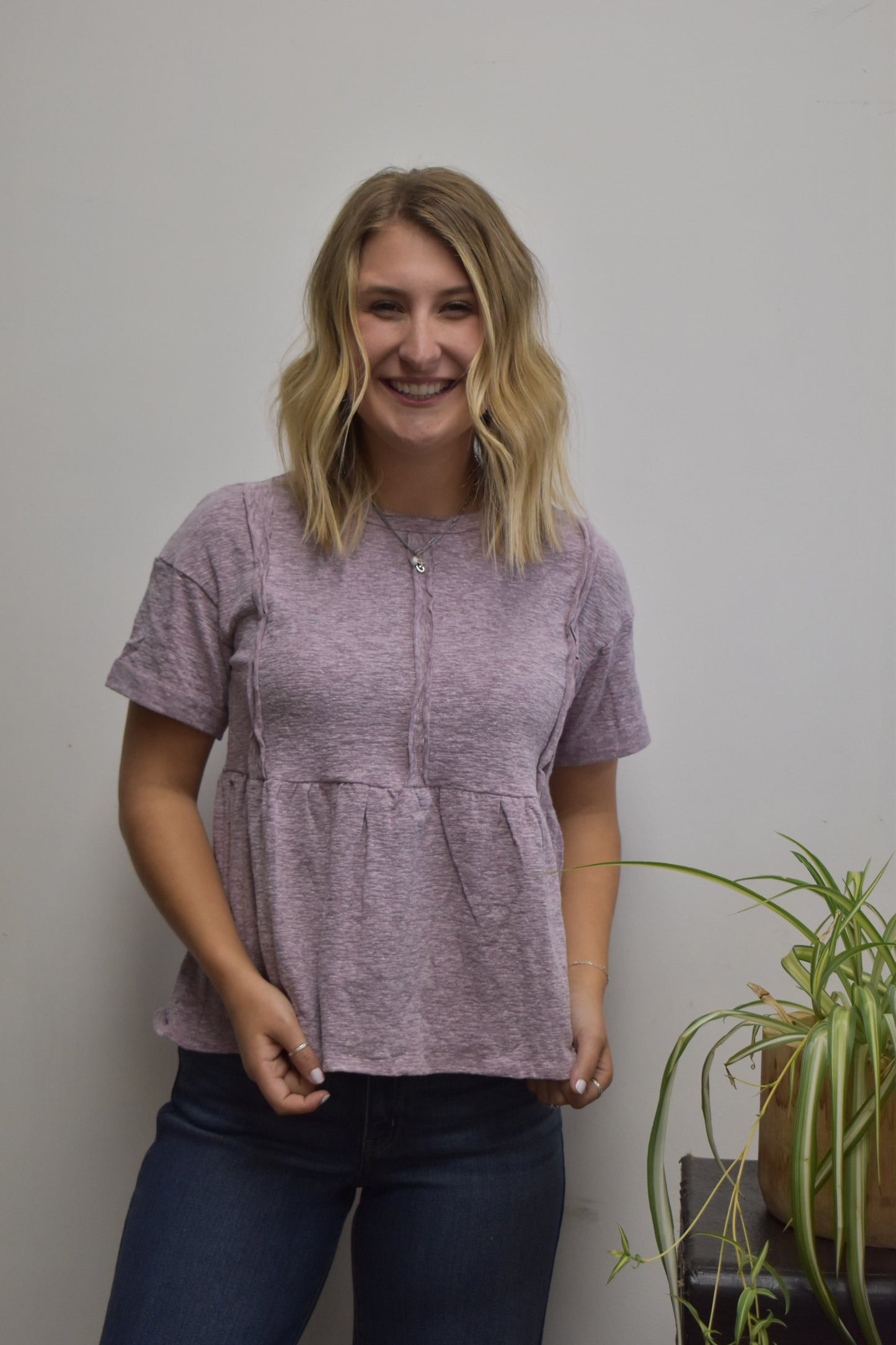 Lavender Peplum Tee