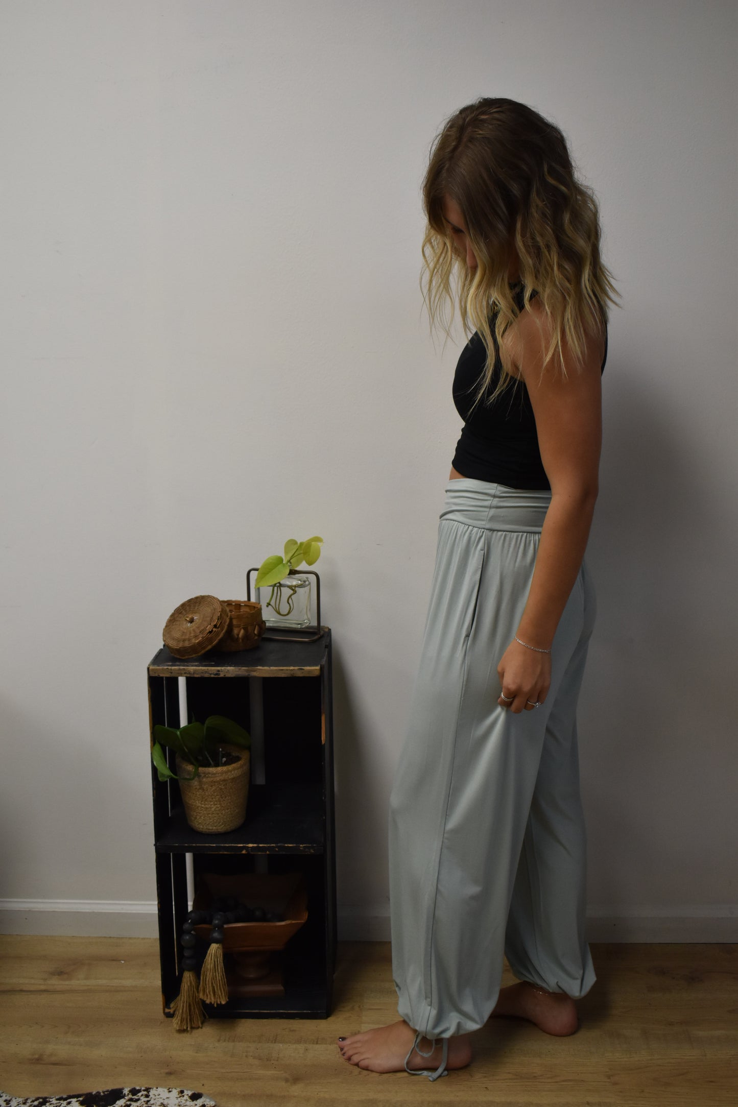 V Cross-Over Joggers: Moss Green