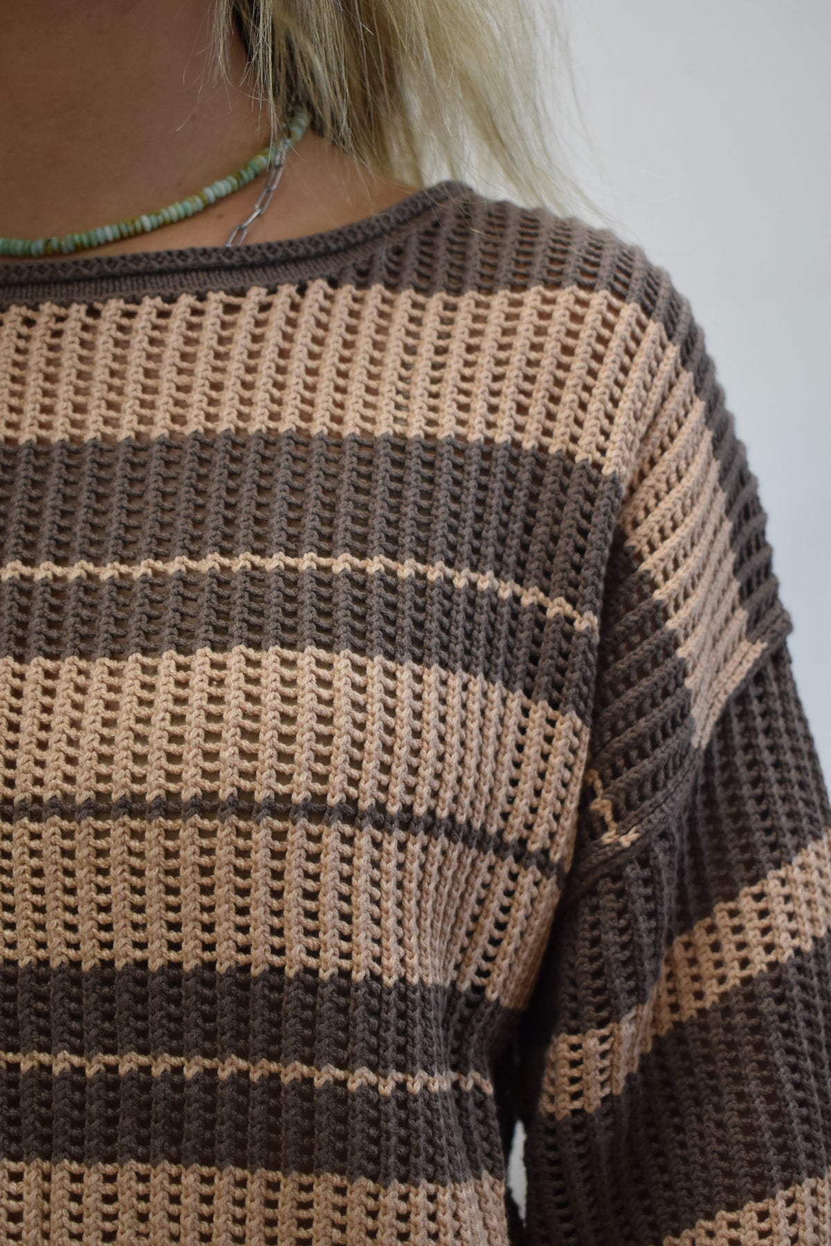 Mocha & Tan Striped Pullover