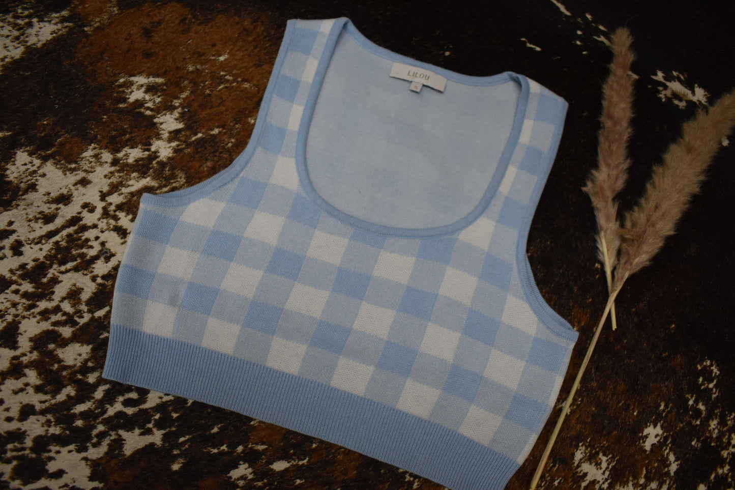 Baby Blue Gingham Tank
