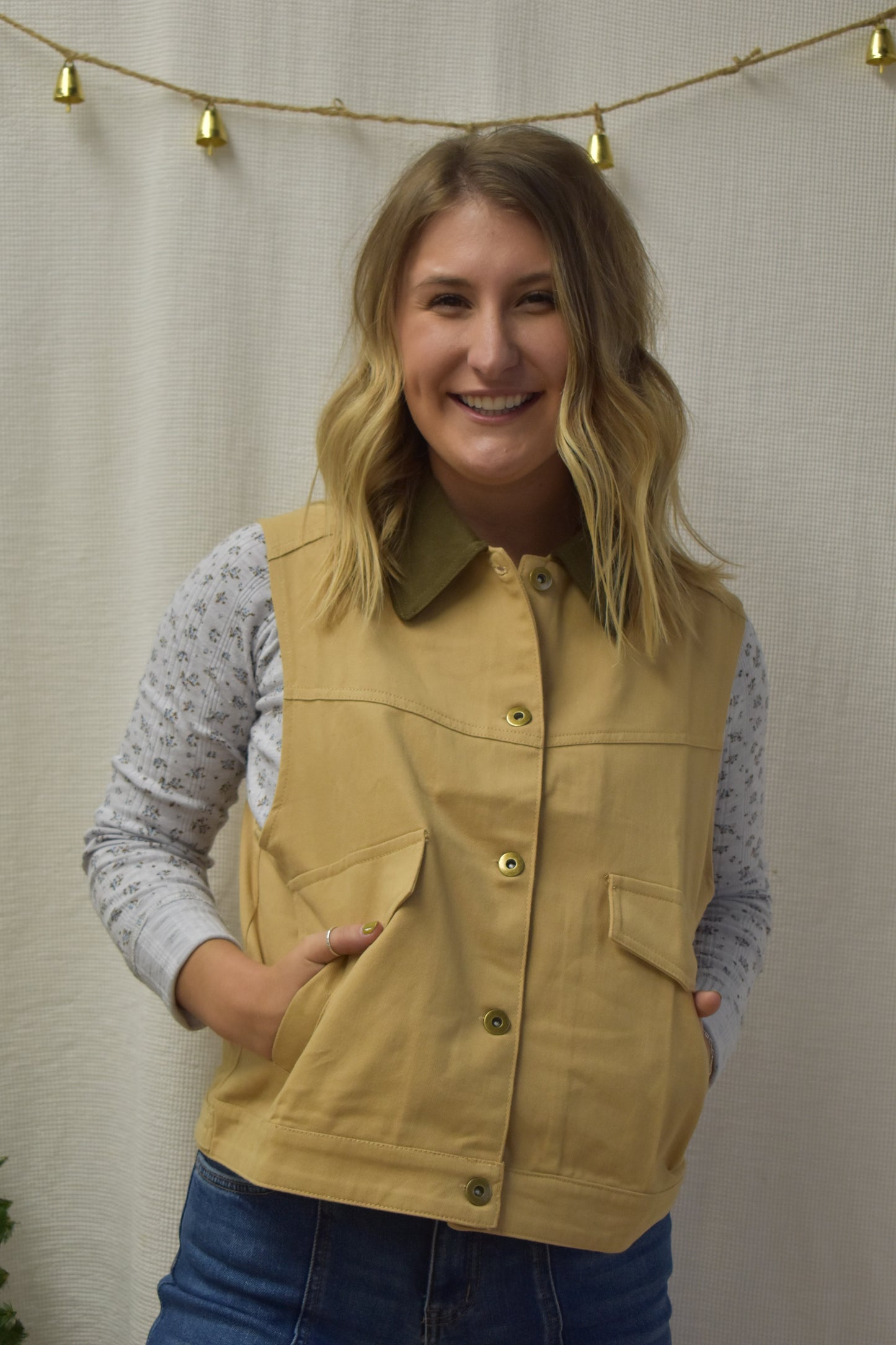Taupe & Chocolate Canvas Vest