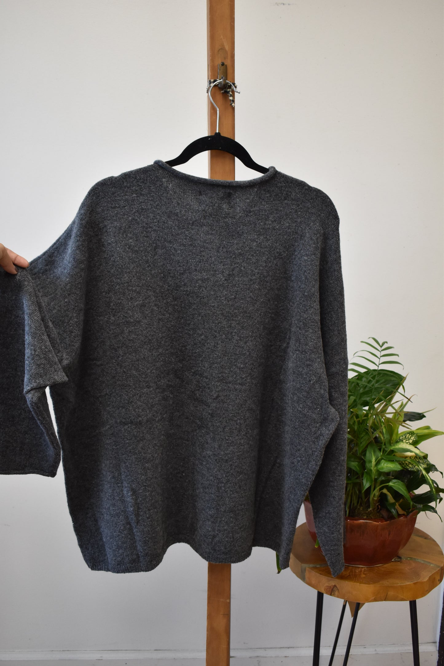 Plus Charcoal Button Down Cardigan