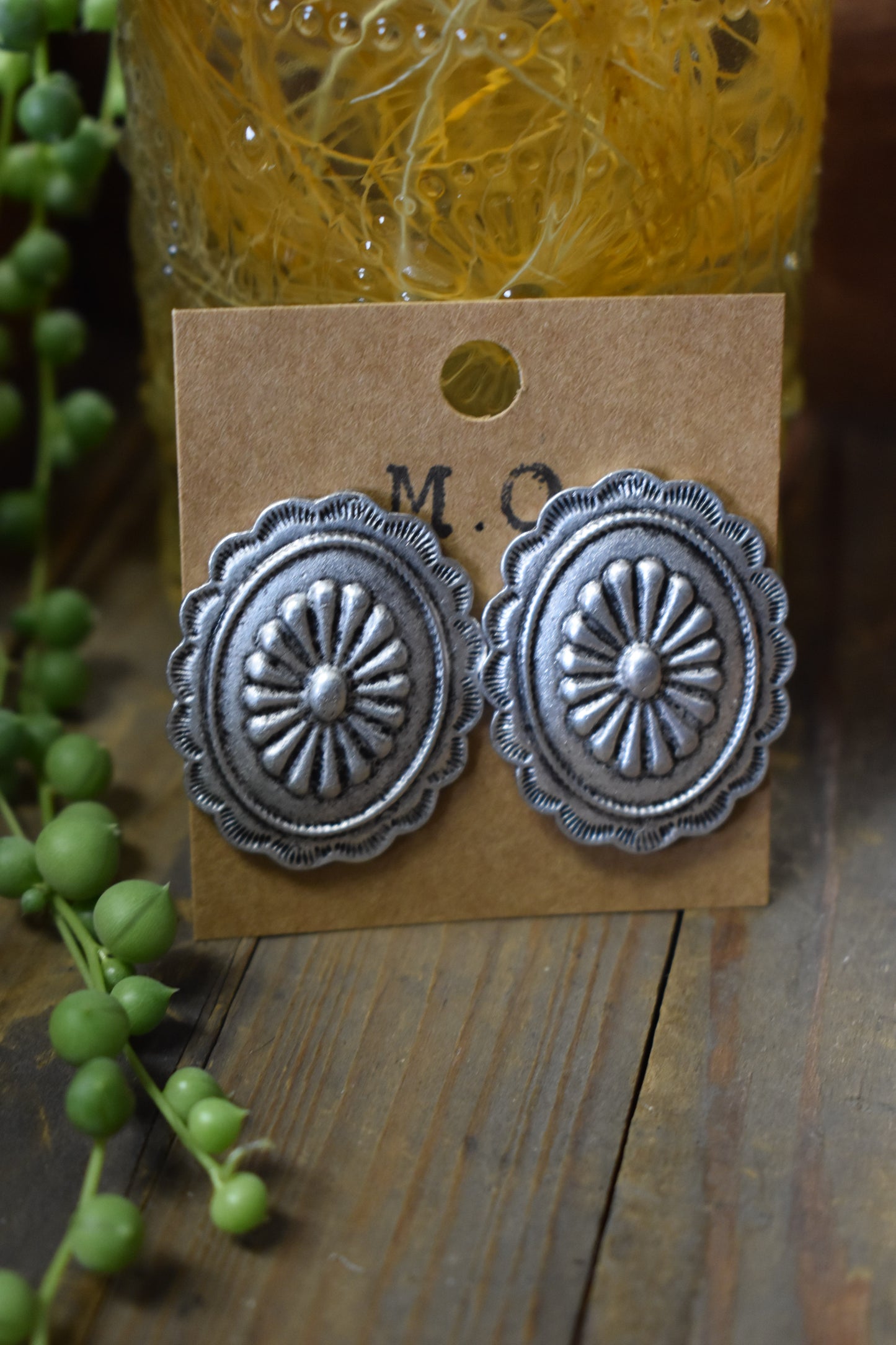 Silver Concho Earrings