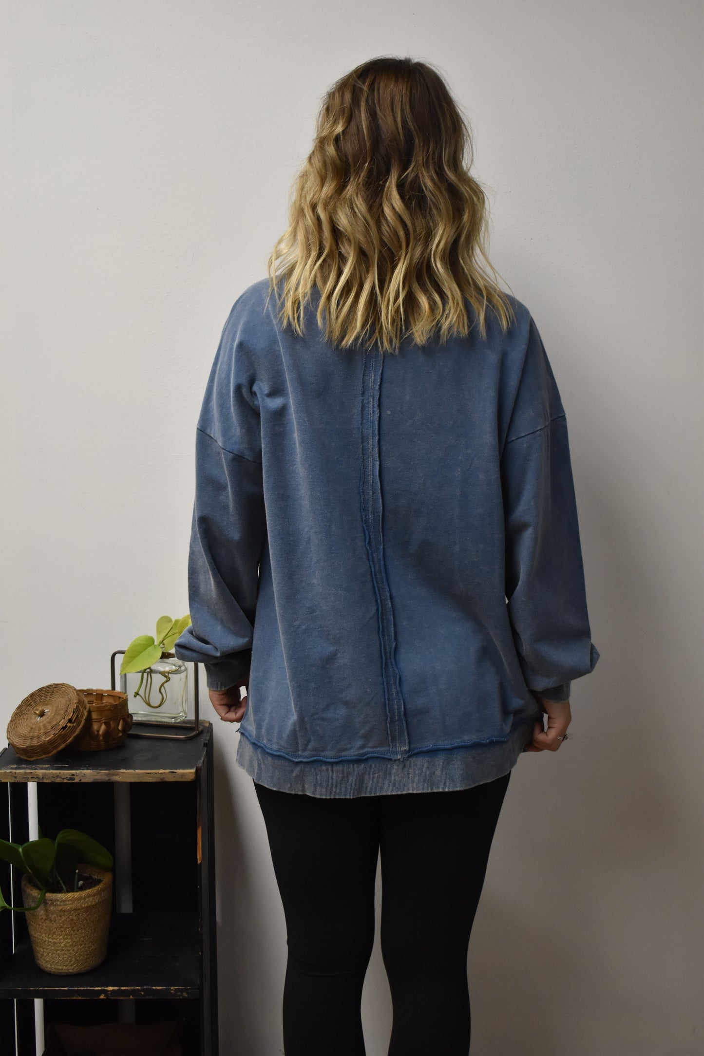 Mineral Washed Pullover: Denim