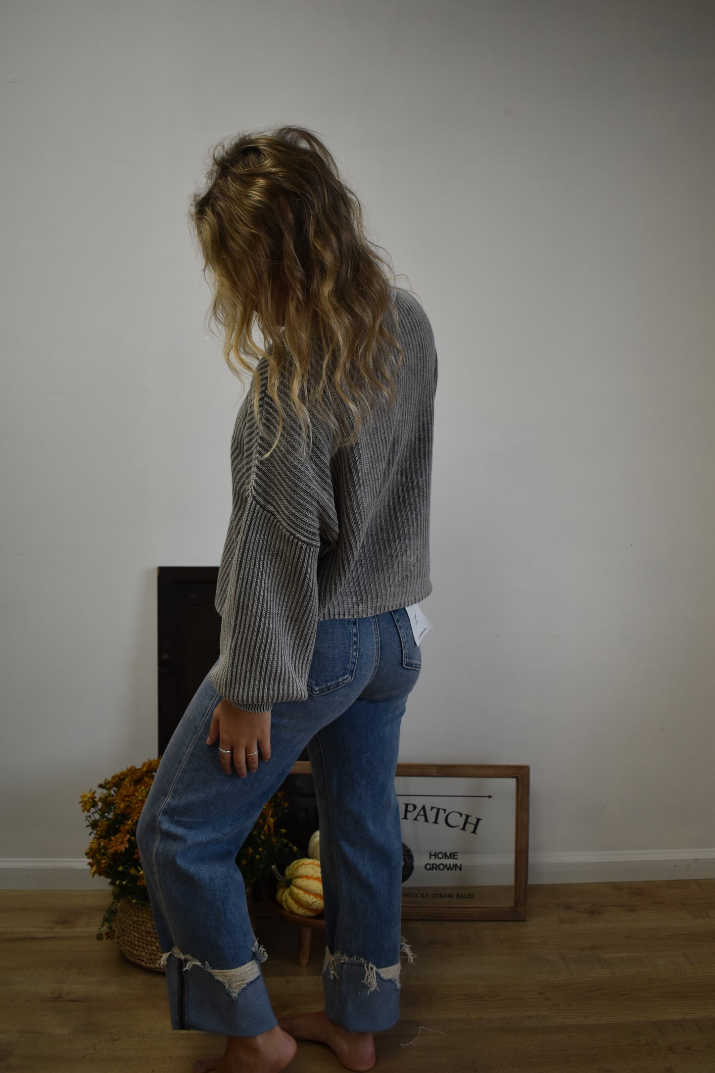 Mocha Ribbed Carry Sweater