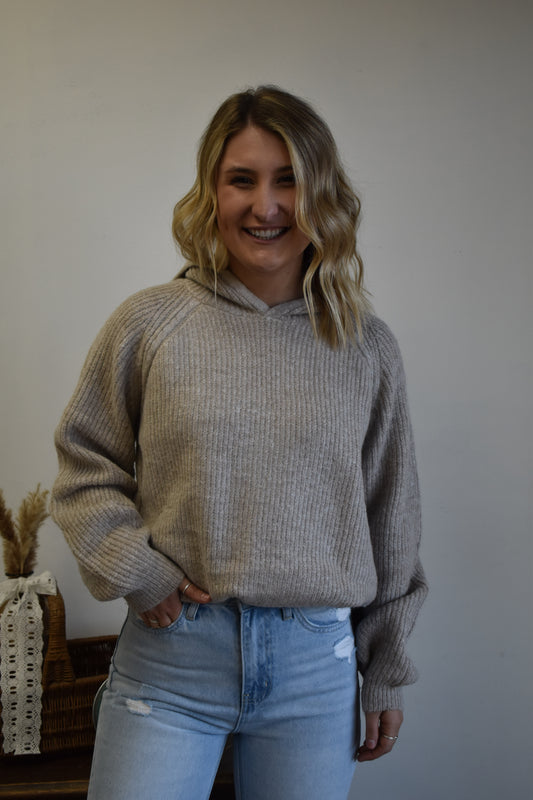 Oatmeal Knit Hoodie