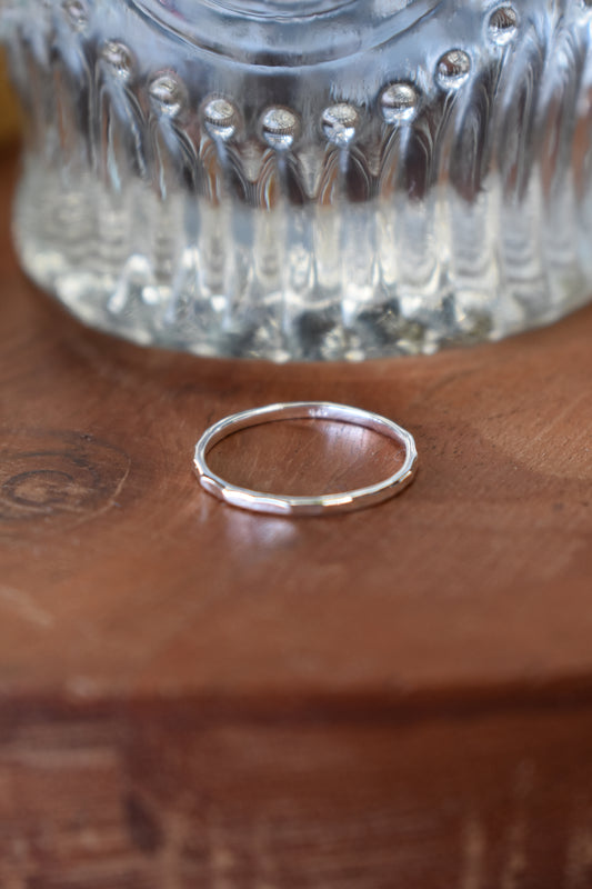 Sterling Silver Hammered Stackable Ring