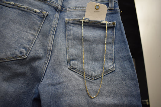 Gold Dainty Bar Link Chain Necklace