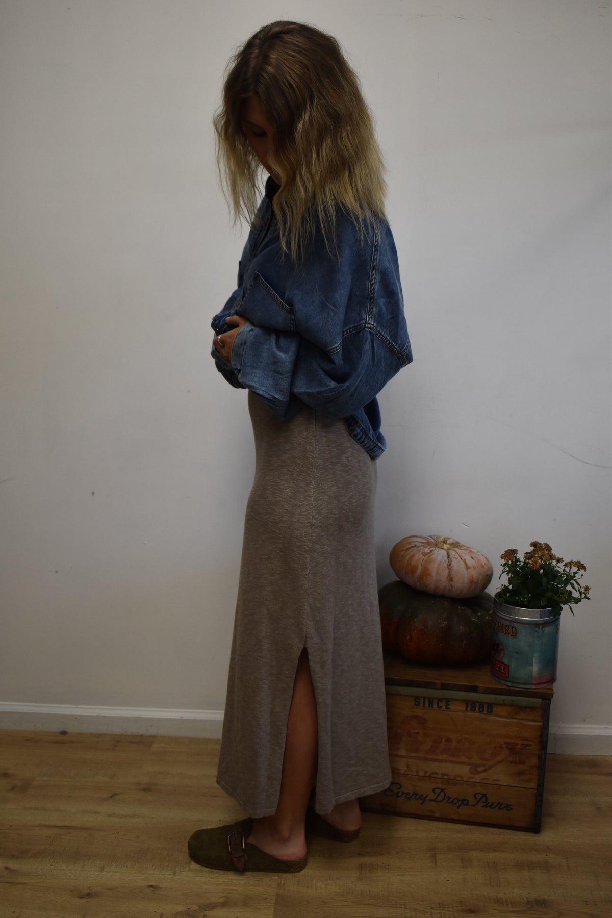 Taupe Knit Skirt