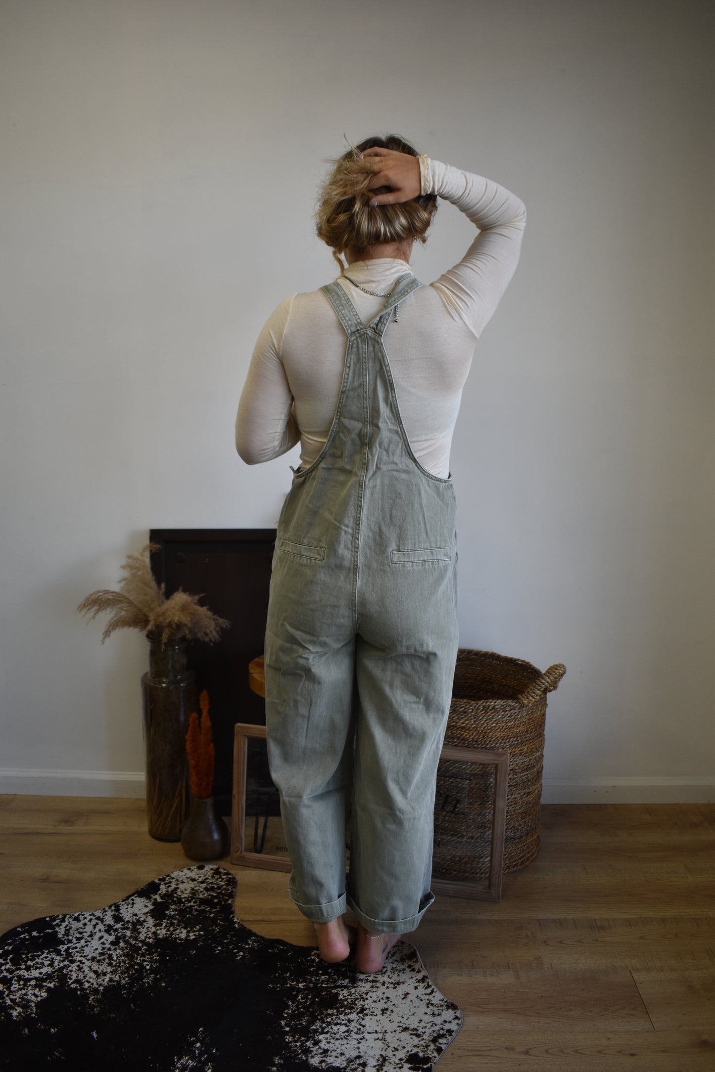 Sage Denim Overalls