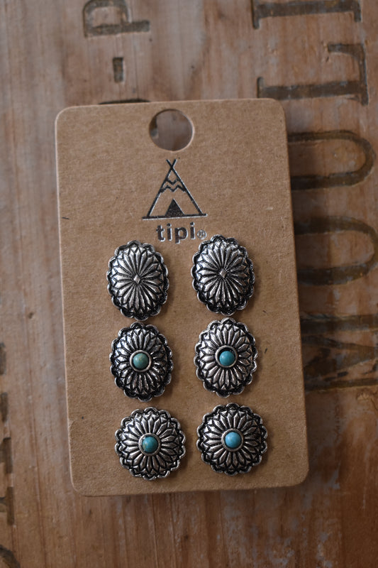 Concho 3 Pack Earrings