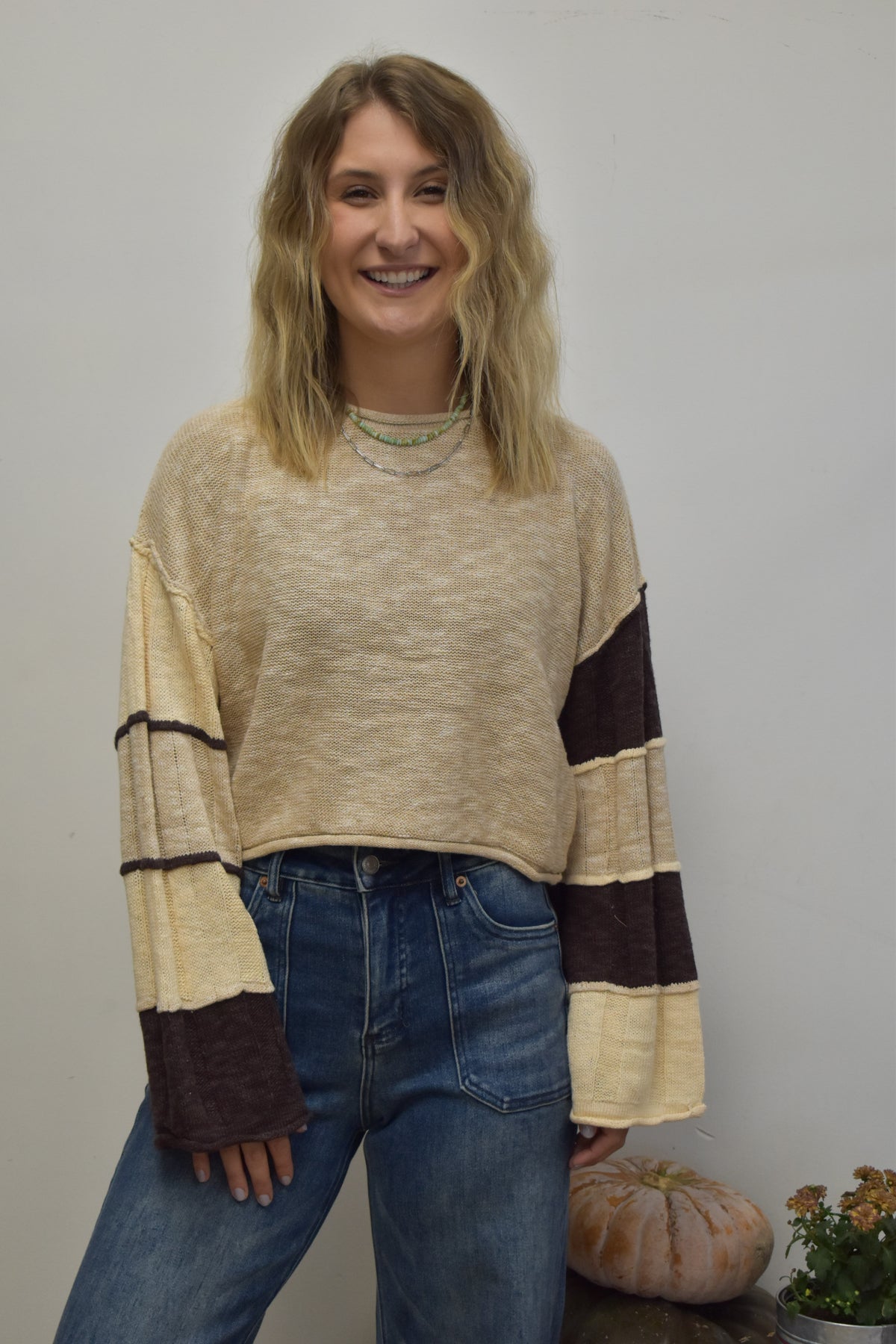 Mocha Color Block Sweater
