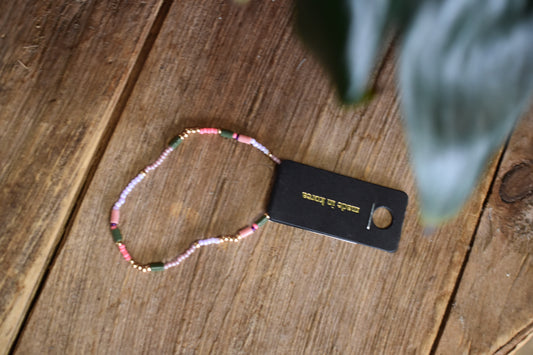 Seed and Tube Beaded Bracelet