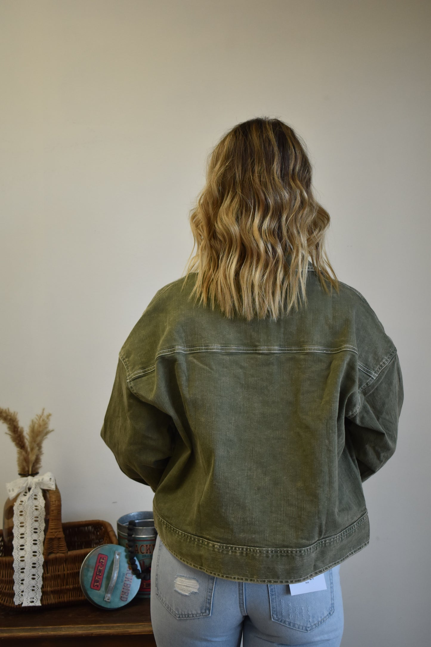Olive Washed Denim Jacket