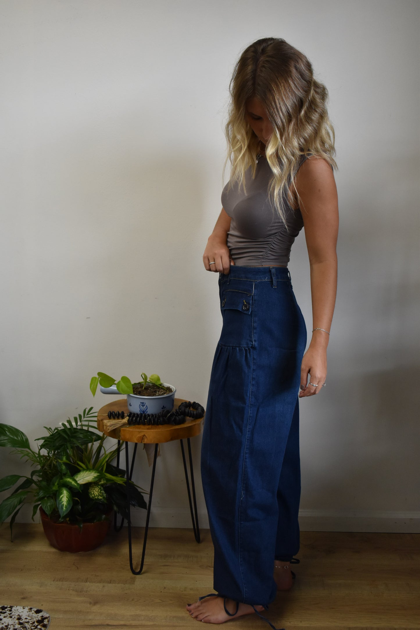 Bell Button Denim Pants