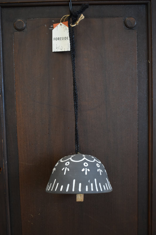 Boho Black Terracotta Hanging Bell