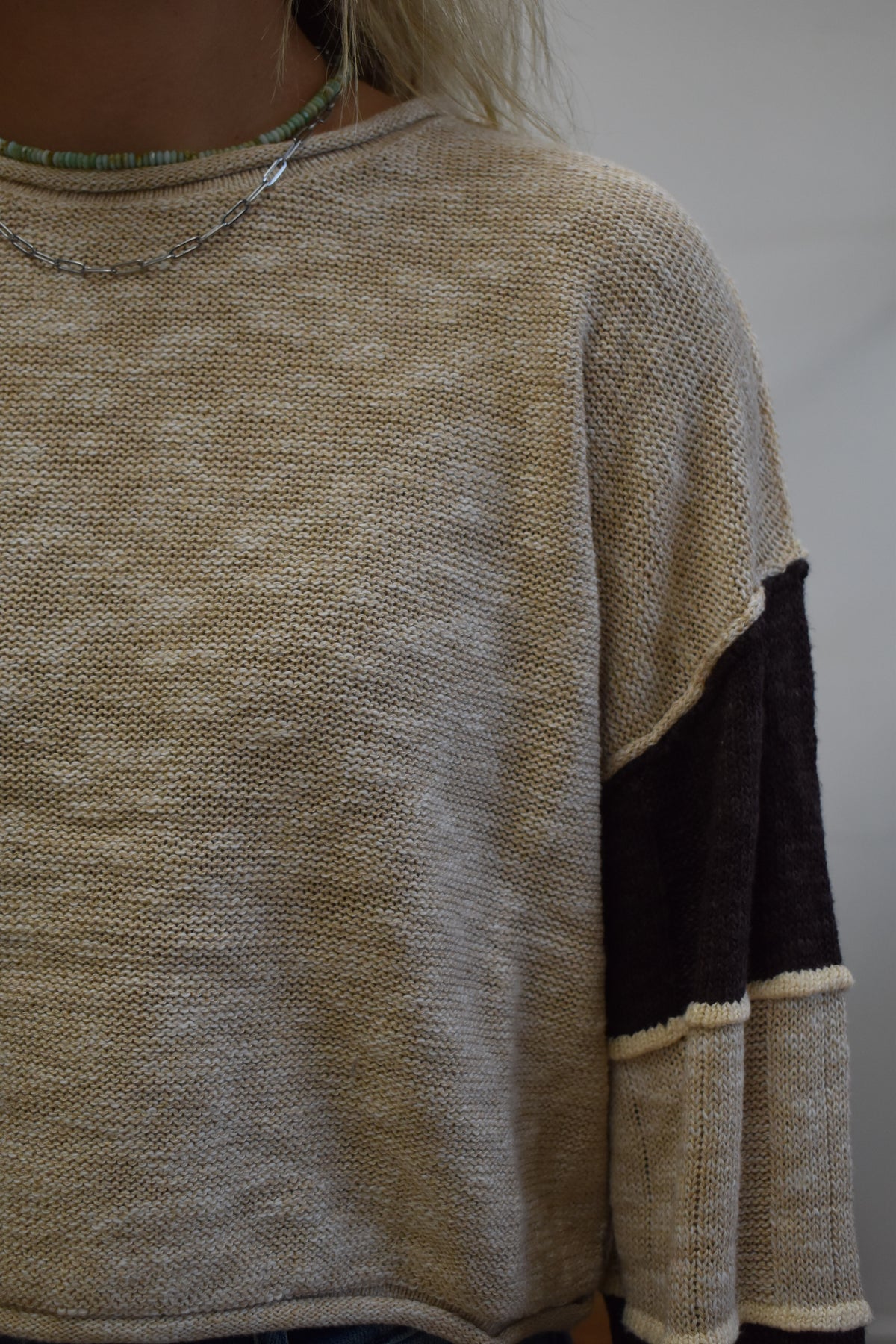 Mocha Color Block Sweater
