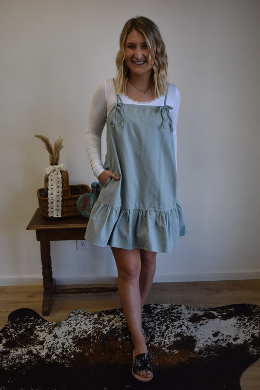 Denim Twill Bow Dress
