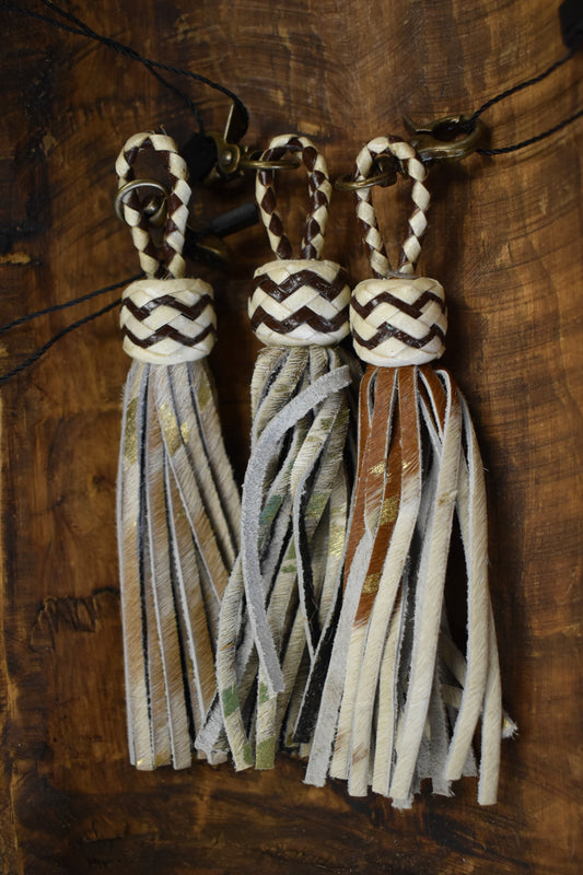 Leather Tassel Fringe Keychain