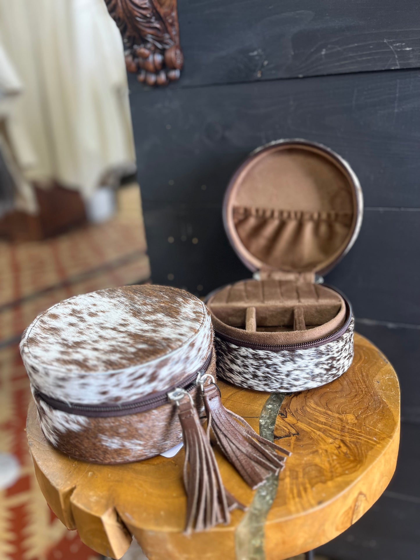 Chocolate Cowhide Jewelry Box