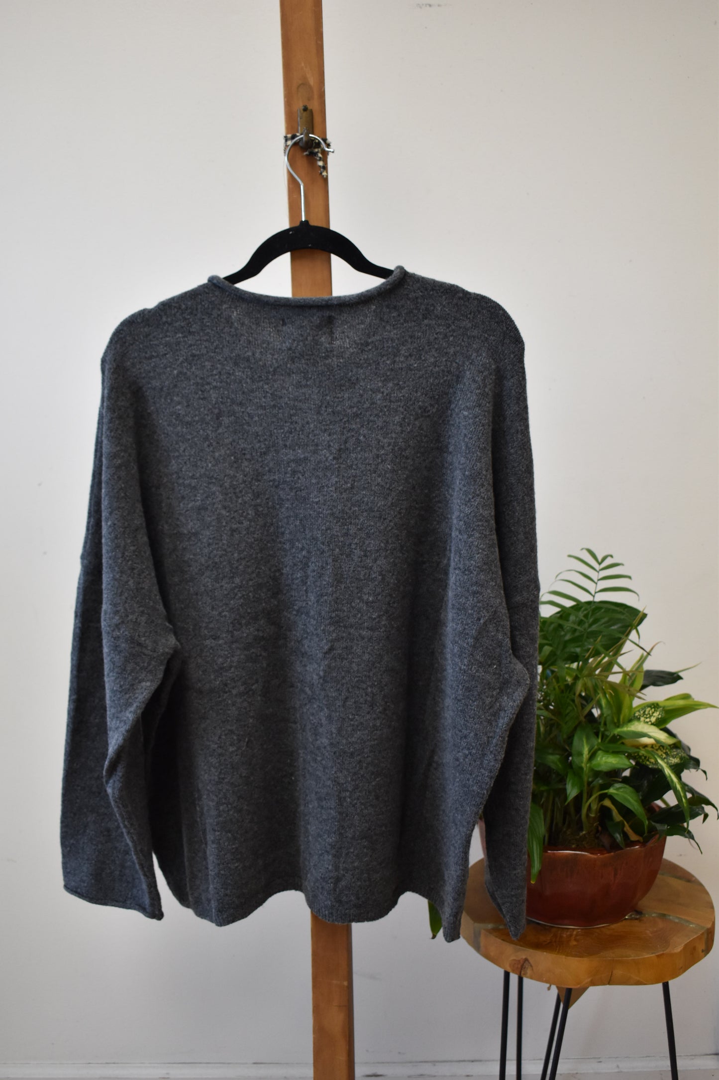 Plus Charcoal Button Down Cardigan