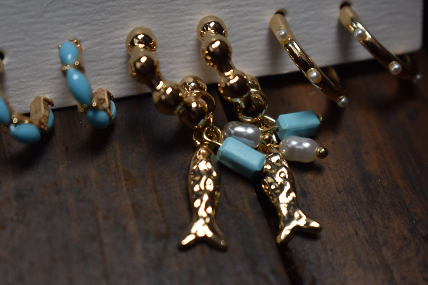 Trio Turquoise Huggie Hoops