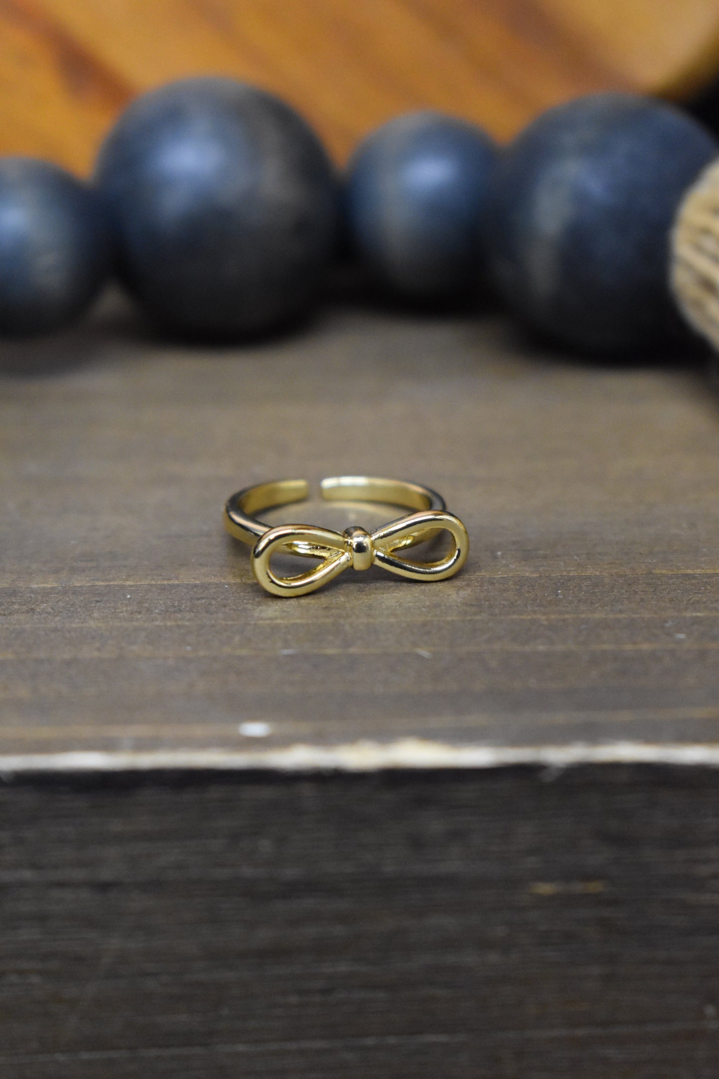 Gold Dainty Bow Ring