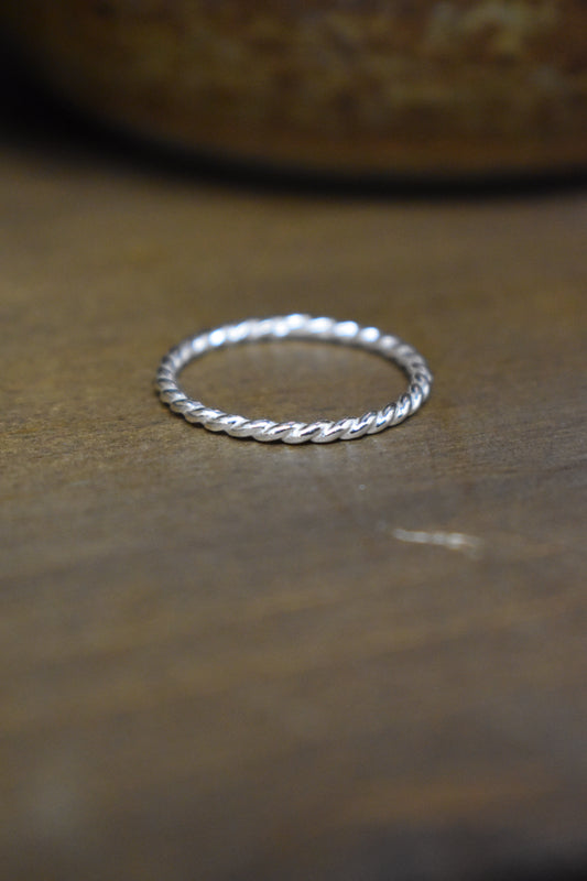 Sterling Silver Twisted Rope Ring