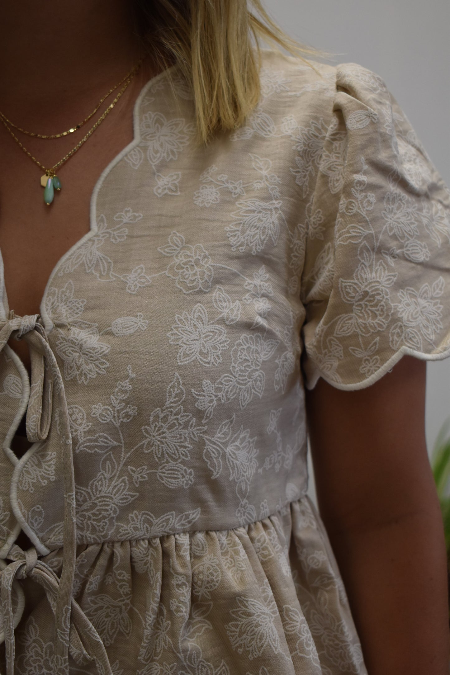 Peplum Front Tie Top
