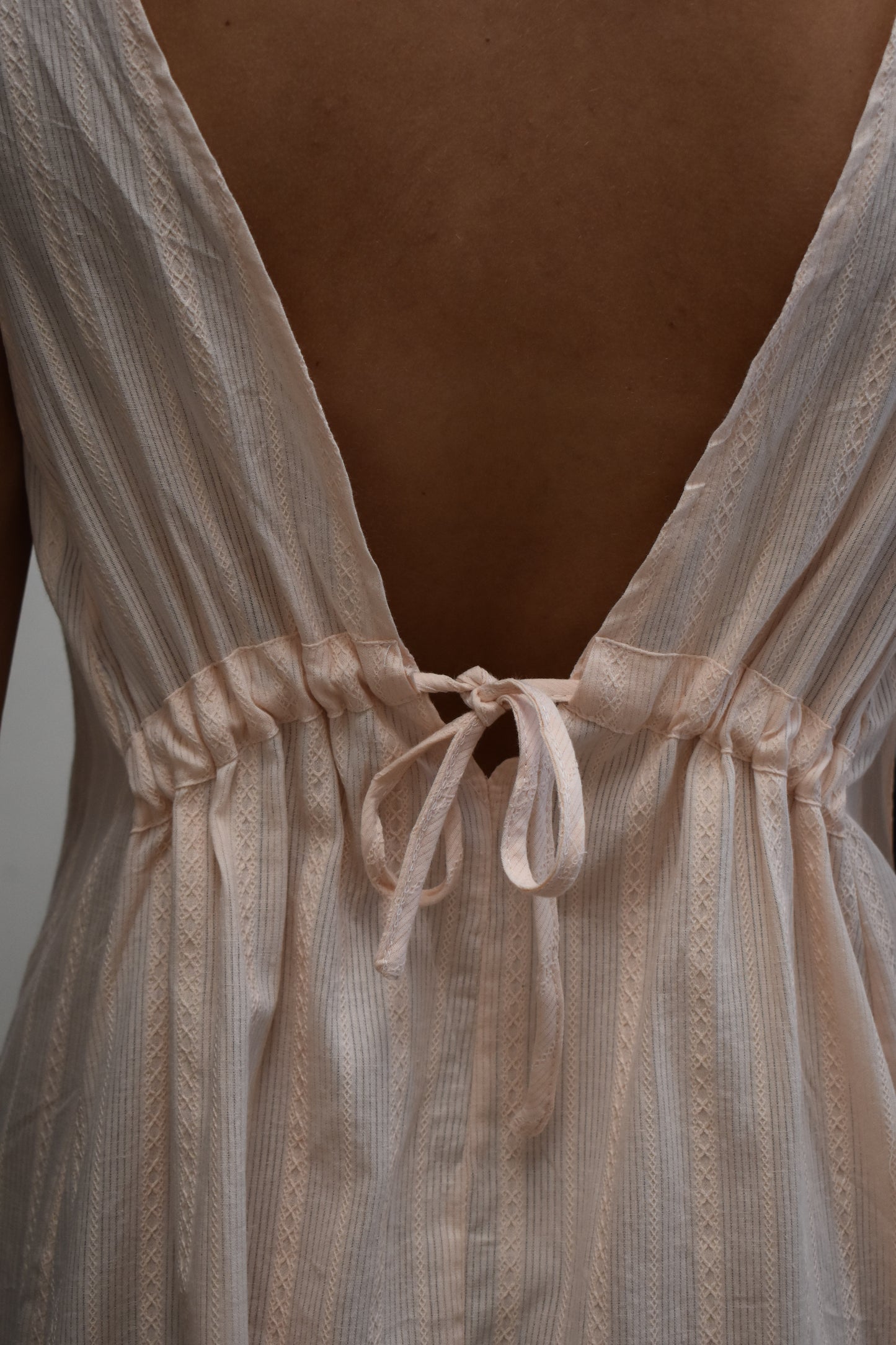 Apricot Ruffle Tie Dress