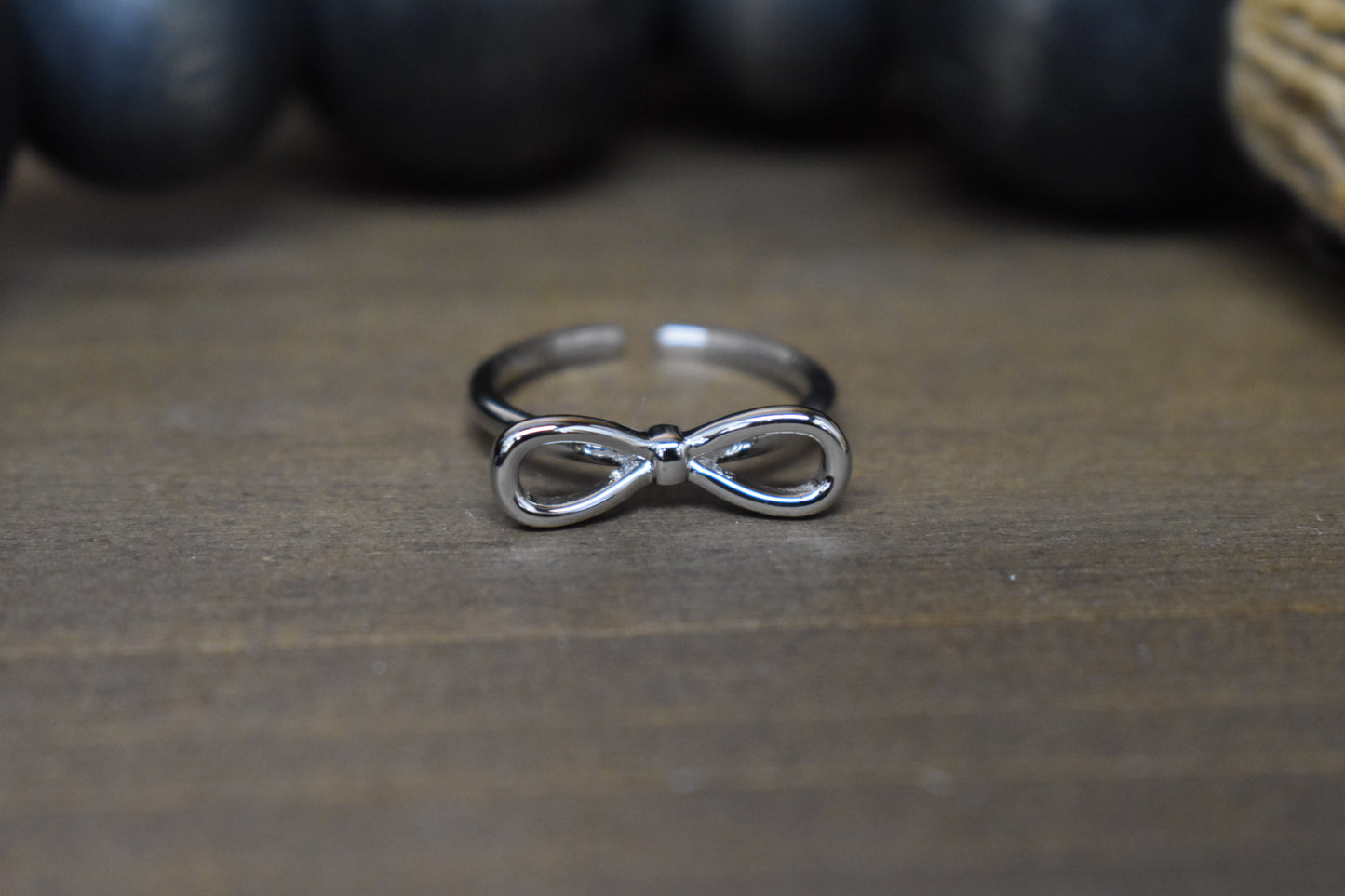 Silver Dainty Bow Ring