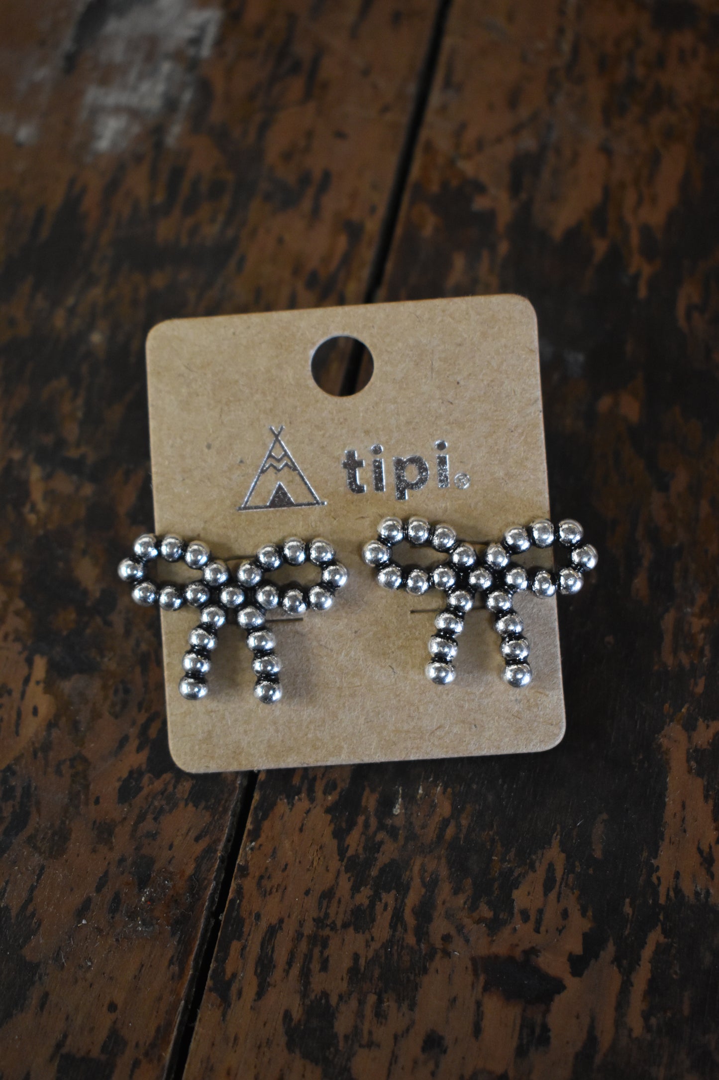 Bubble Beaded Bow Earrings